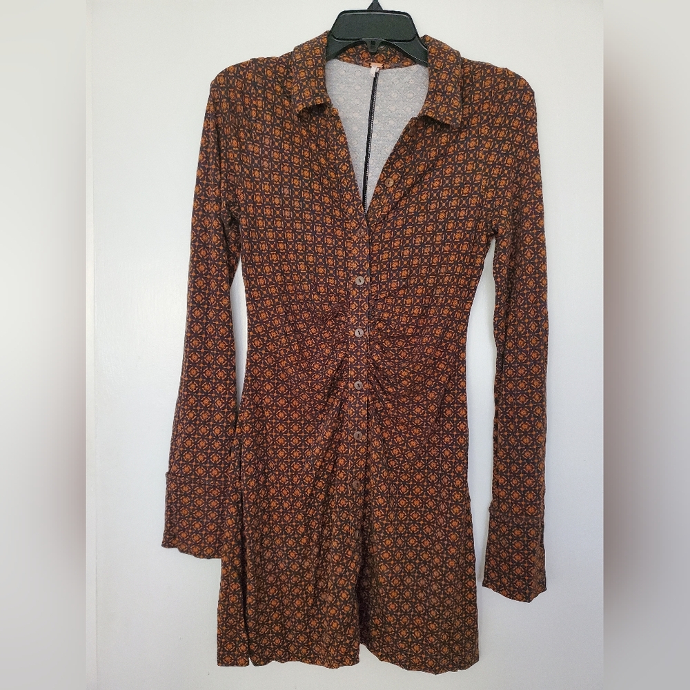 Free People Shayla ruched cotton dress M